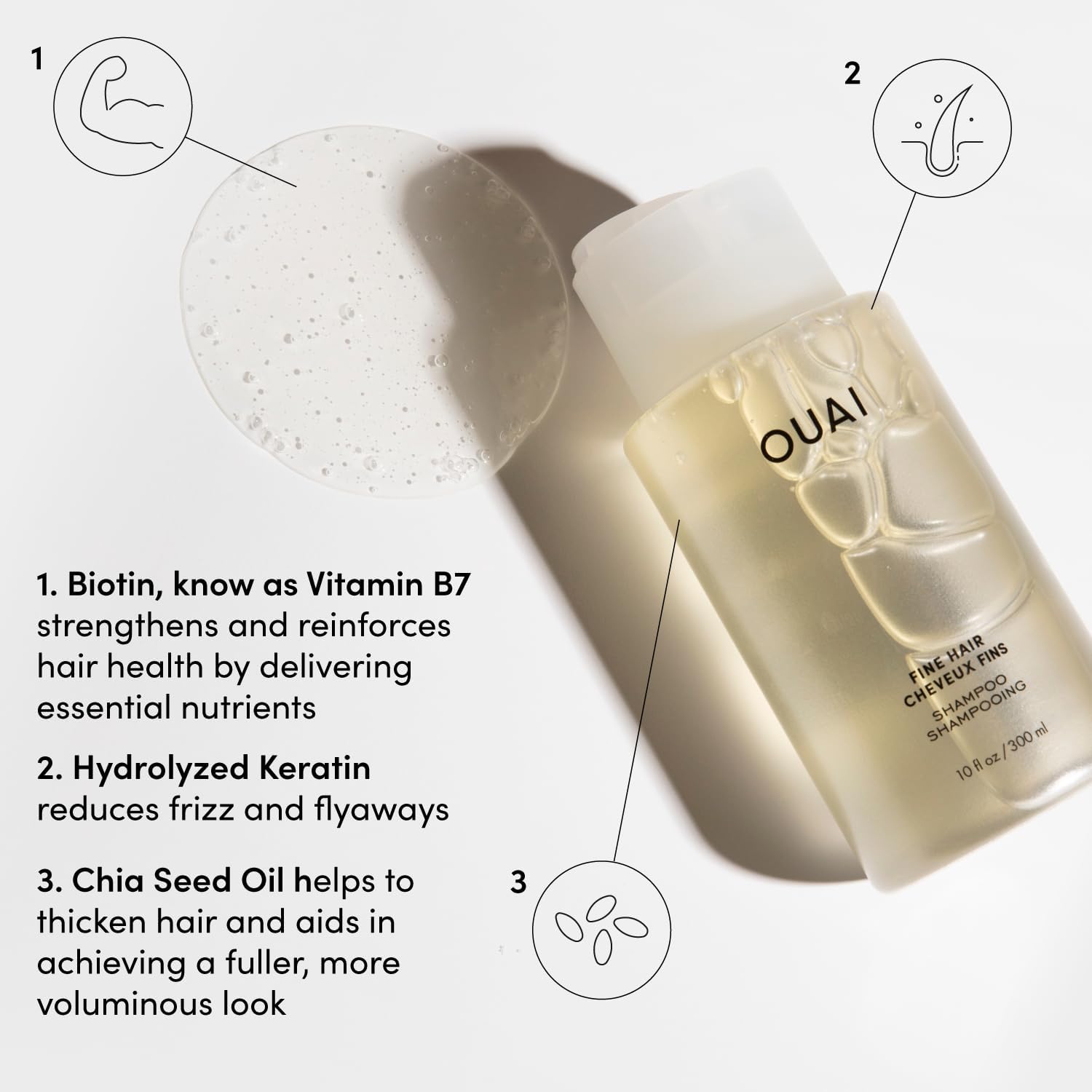 OUAI Fine Hair Shampoo, 300ml