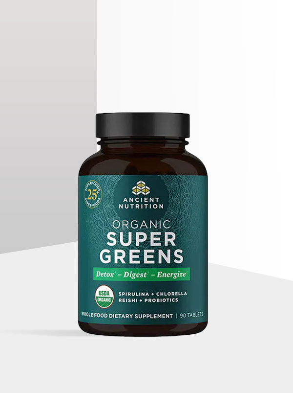 ANCIENT NUTRITION Organic Super Greens- 90 Capsules