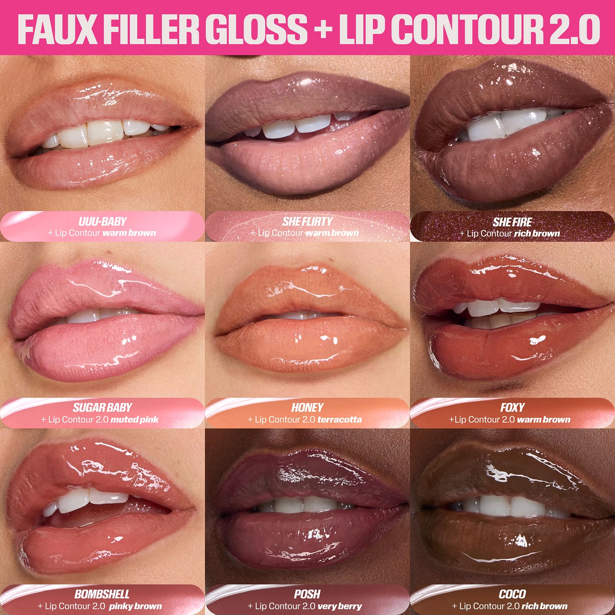 HUDA BEAUTY FAUX FILTER Extra Shine Lip Gloss, 3.9ml (Various Shades)