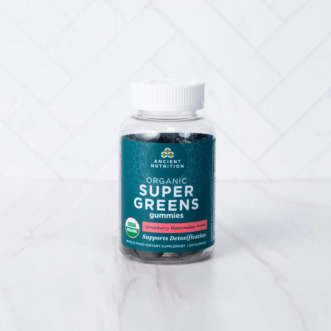 ANCIENT NUTRITION Organic Super Greens Gummy- Strawberry Watermelon