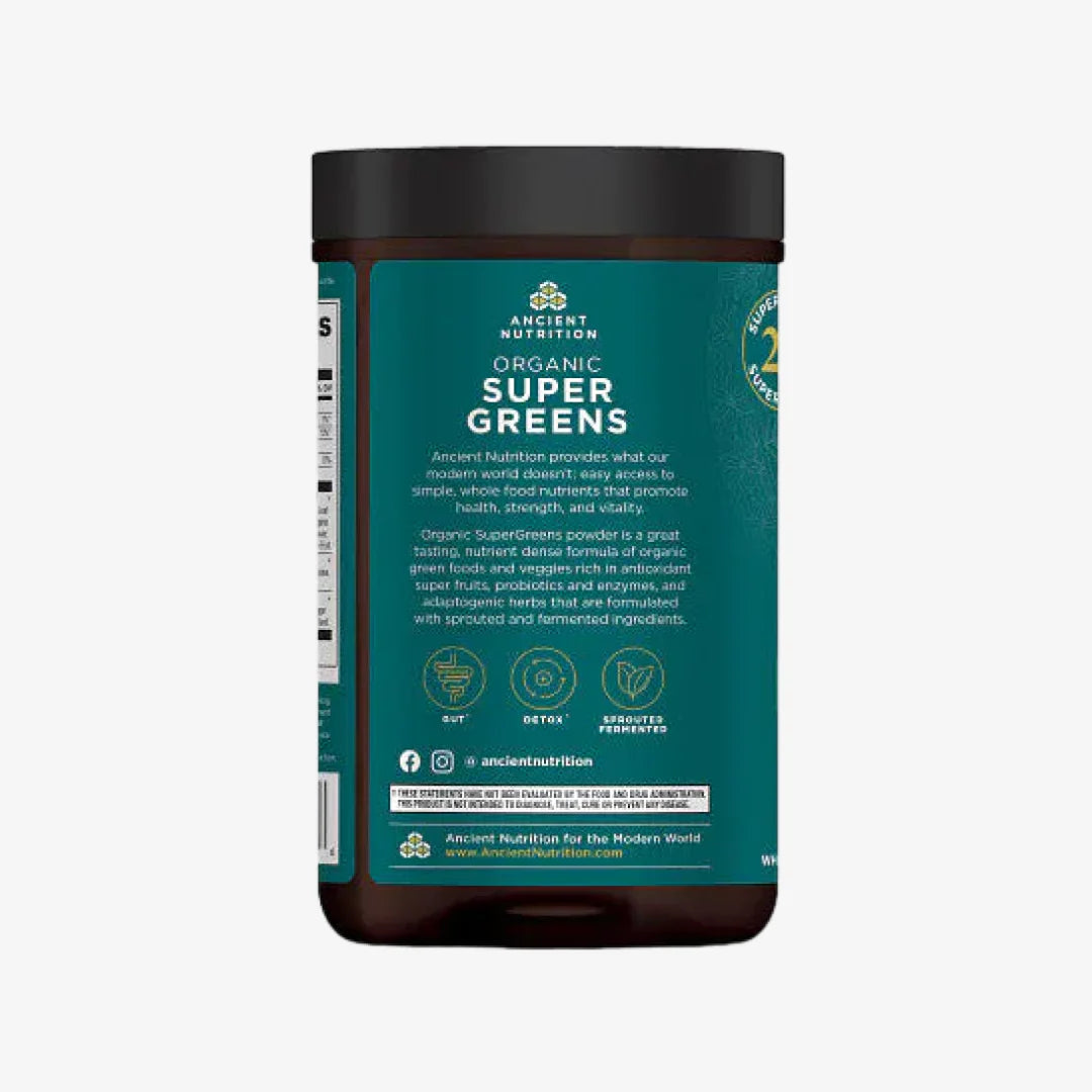 ANCIENT NUTRITION Organic Super Greens- 25 Servings